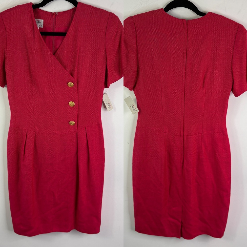 NWT Talbots Petites Red Short Sleeve Sheath Dress Size 2‎